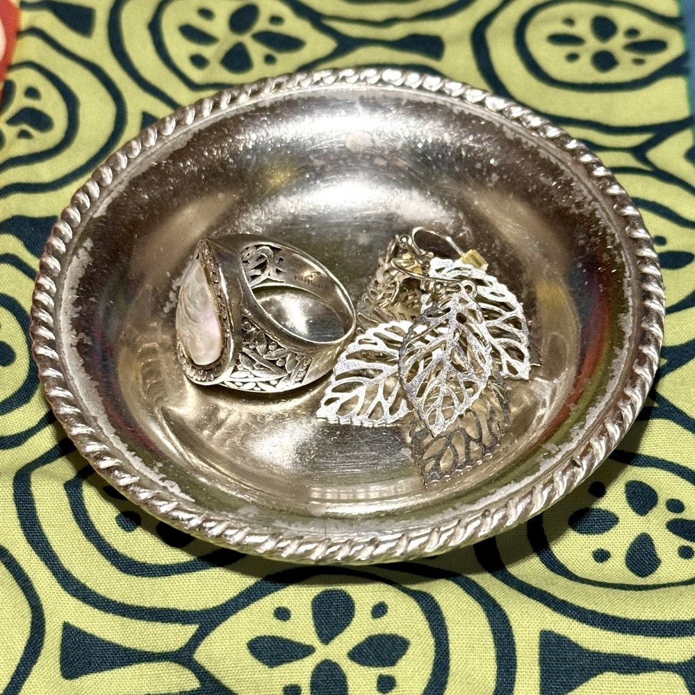 🇲🇽SANBORN MEXICO STERLING🇲🇽 0.924 TRINKET DODAD ANTIQUE PLATE DISH EUC🩶